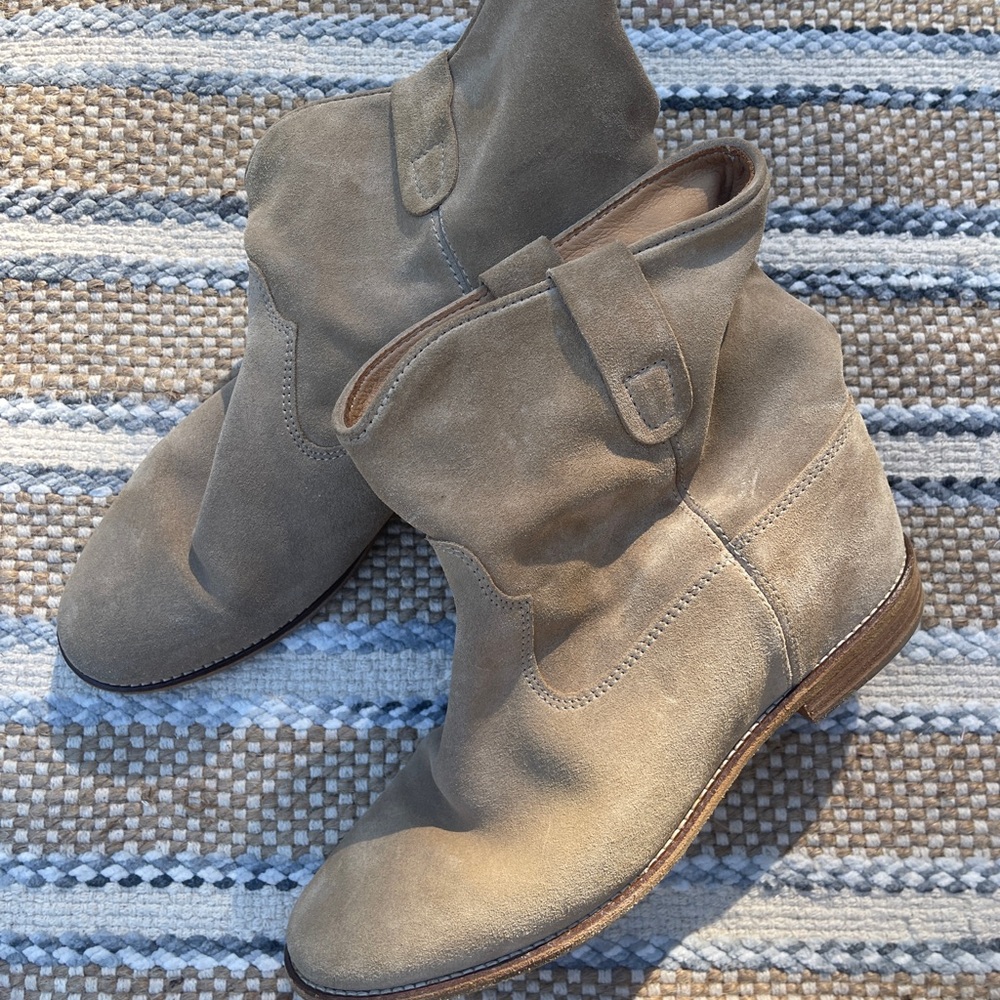 Isabel Marant Taupe Suede Ankle Boots